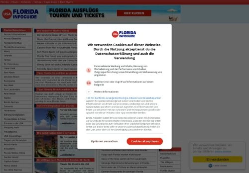 Florida Reiseführer mit vielen Informationen zu Sehenswürdigkeiten, Wetter, Hotels, Reisen